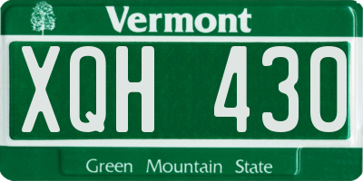 VT license plate XQH430