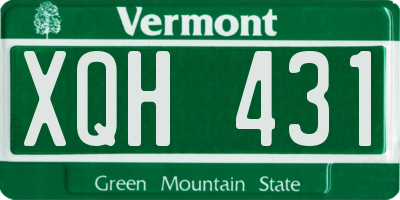 VT license plate XQH431