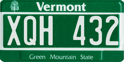 VT license plate XQH432