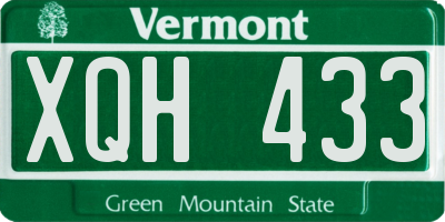 VT license plate XQH433
