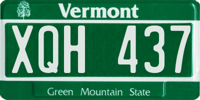 VT license plate XQH437