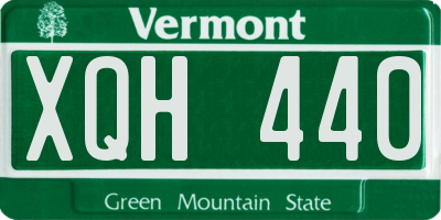 VT license plate XQH440