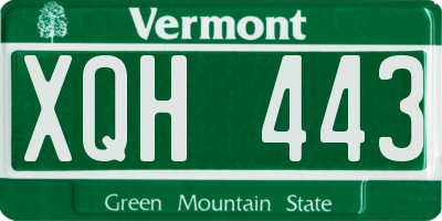 VT license plate XQH443