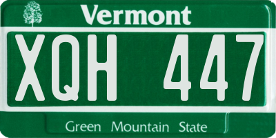 VT license plate XQH447