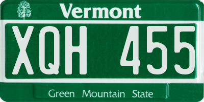 VT license plate XQH455