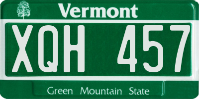 VT license plate XQH457
