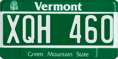 VT license plate XQH460