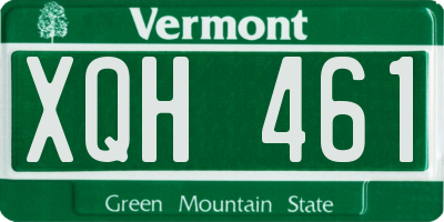VT license plate XQH461