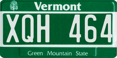 VT license plate XQH464