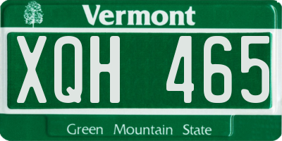 VT license plate XQH465
