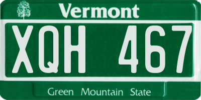 VT license plate XQH467