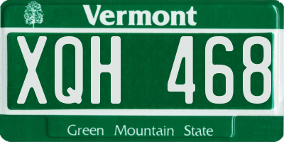 VT license plate XQH468