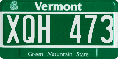 VT license plate XQH473