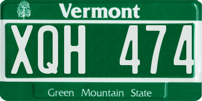 VT license plate XQH474