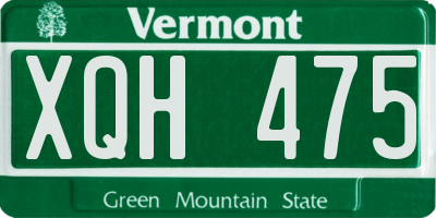 VT license plate XQH475