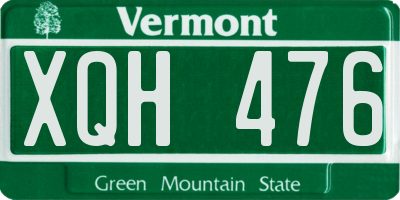 VT license plate XQH476