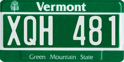 VT license plate XQH481