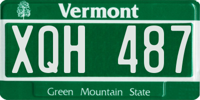 VT license plate XQH487