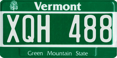 VT license plate XQH488