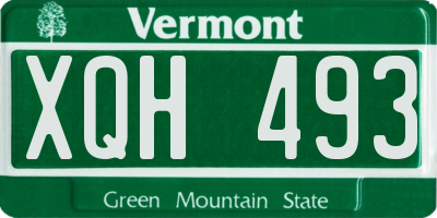 VT license plate XQH493