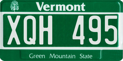 VT license plate XQH495
