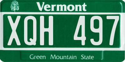 VT license plate XQH497