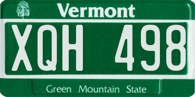 VT license plate XQH498