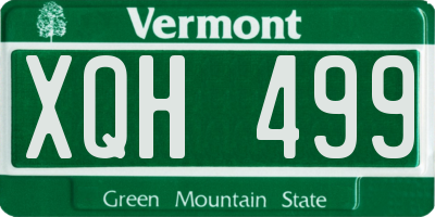 VT license plate XQH499