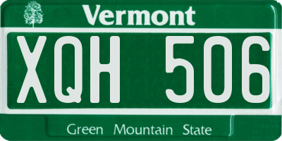 VT license plate XQH506