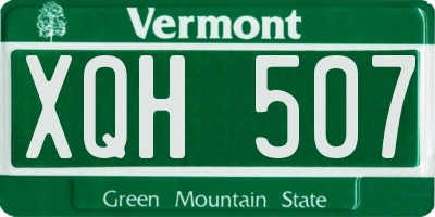 VT license plate XQH507