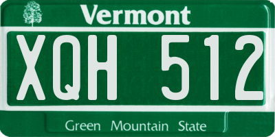 VT license plate XQH512