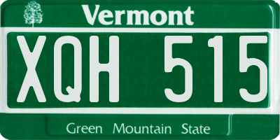 VT license plate XQH515