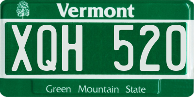 VT license plate XQH520