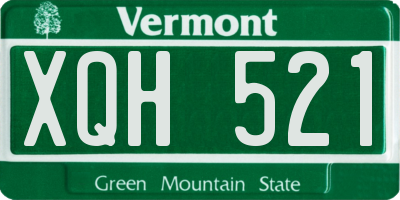 VT license plate XQH521