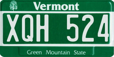 VT license plate XQH524