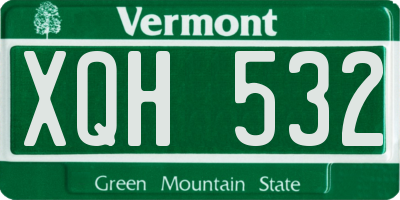 VT license plate XQH532