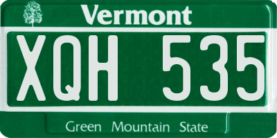 VT license plate XQH535