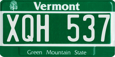 VT license plate XQH537