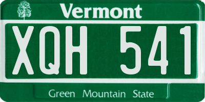 VT license plate XQH541