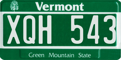 VT license plate XQH543