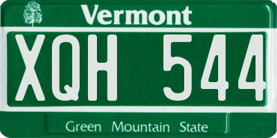 VT license plate XQH544