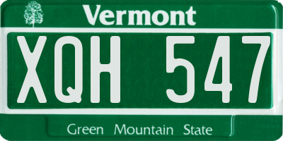 VT license plate XQH547