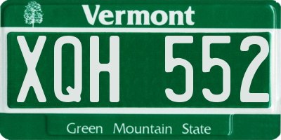 VT license plate XQH552