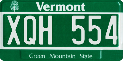 VT license plate XQH554