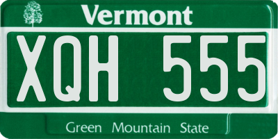 VT license plate XQH555