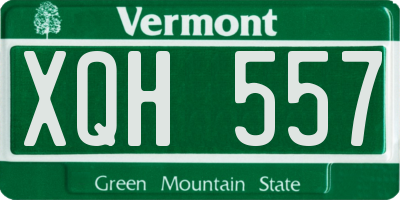 VT license plate XQH557