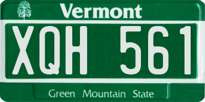 VT license plate XQH561
