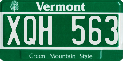 VT license plate XQH563