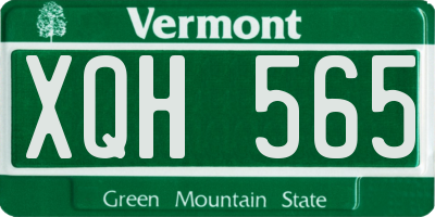 VT license plate XQH565