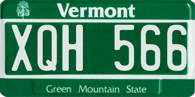 VT license plate XQH566